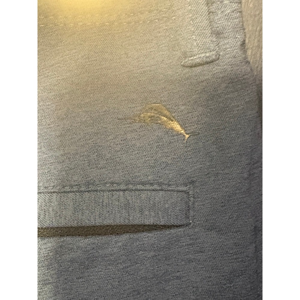 Tommy Bahama Boracay Shorts Mens 34 Blue Heathered Flat Front Stretch Casual - Picture 3 of 4